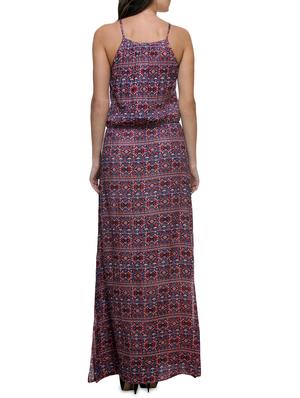multicolored abstract printed rayon maxi dress - 1303548 - Standard Image - 3