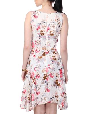 white floral printed cotton dress - 13036681 - Standard Image - 3
