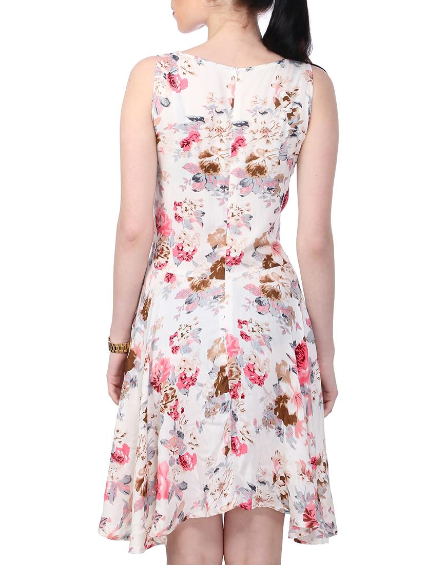white floral printed cotton dress - 13036681 - Zoom Image - 3