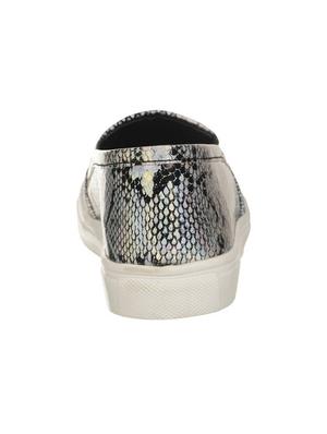 silver leatherette plimsolls casual shoes - 13038615 - Standard Image - 3