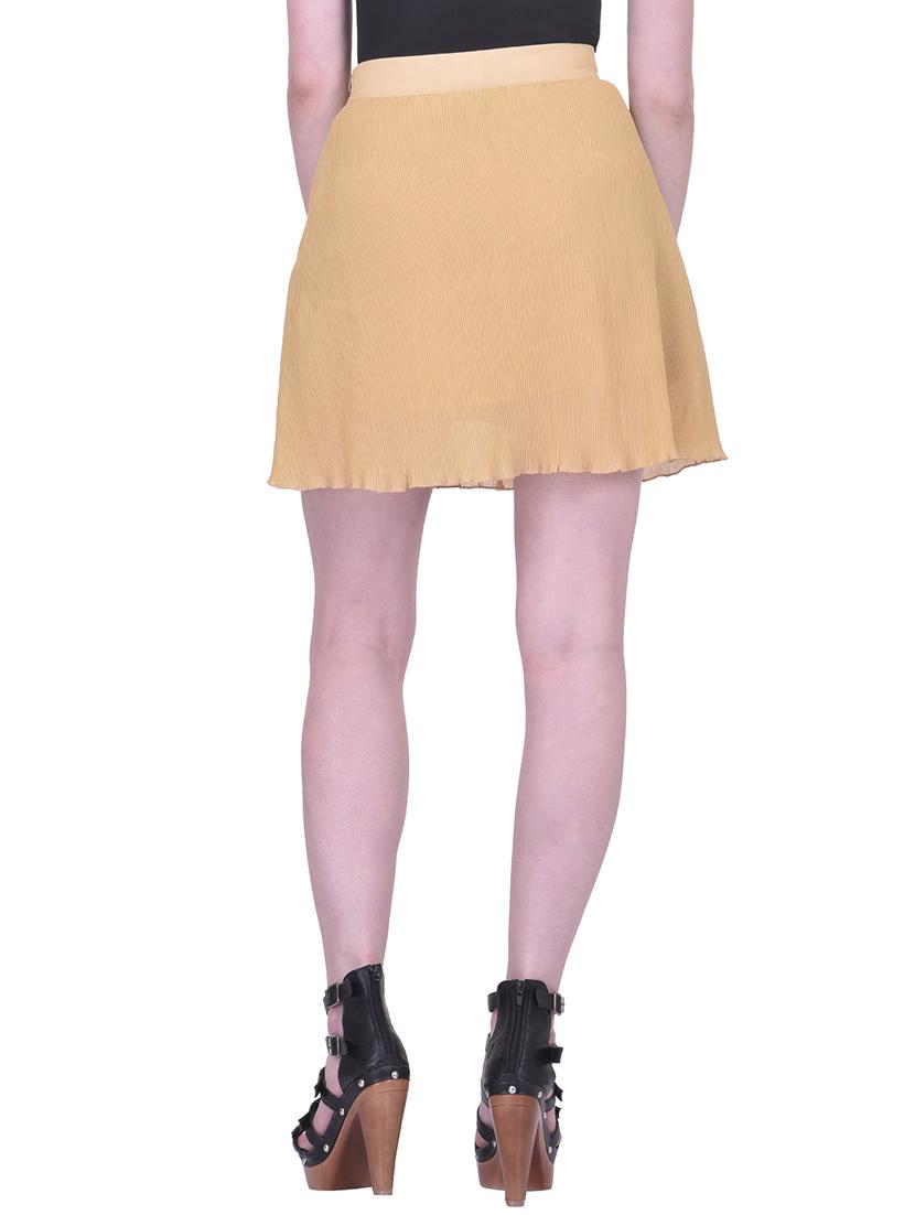 beige georgette a-line skirt - 13054960 - Zoom Image - 3