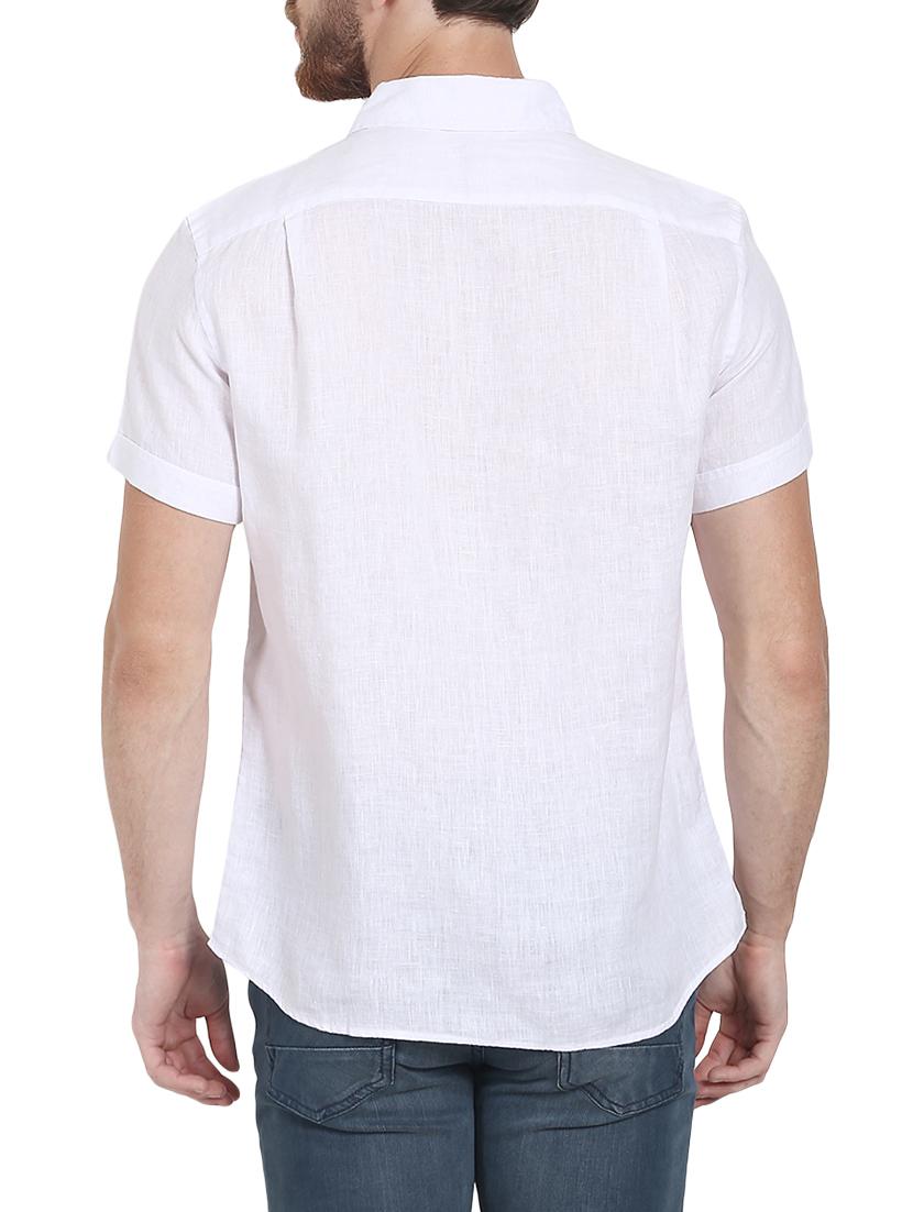 white cotton casual shirt - 13055761 - Zoom Image - 3