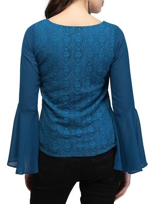 bell sleeved crocheted top - 13056020 - Standard Image - 3