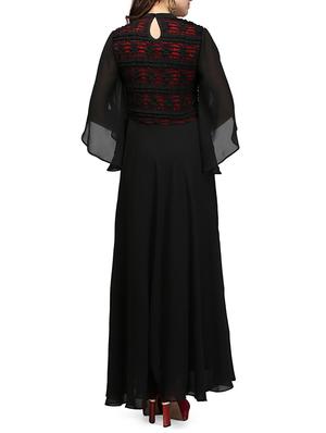 slit sleeved keyhole back gown - 13056286 - Standard Image - 3