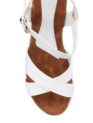 white ankle strap sandal - 13057156 - Standard Image - 3