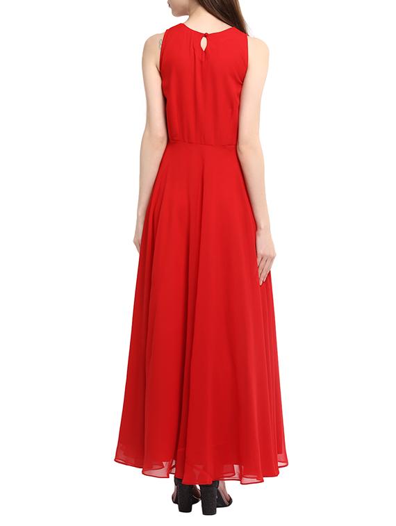 red georgette gown - 13064506 - Zoom Image - 3