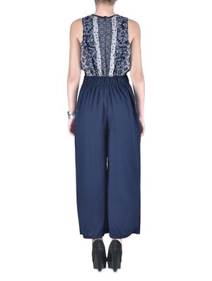 Blue Georgette Printed Jumpsuit - 1306520 - Standard Image - 3