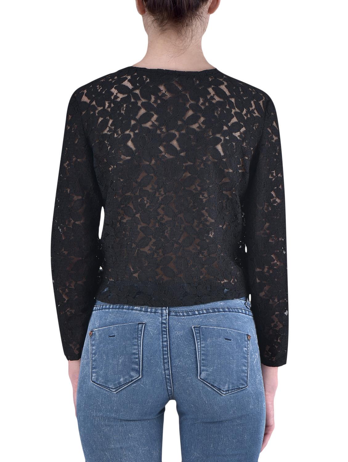 solid black net laced jacket - 1306583 - Zoom Image - 3