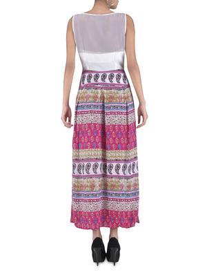 multicolored printed georgette maxi dress - 1306893 - Standard Image - 3