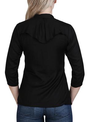 black viscose regular shirt - 13073528 - Standard Image - 3
