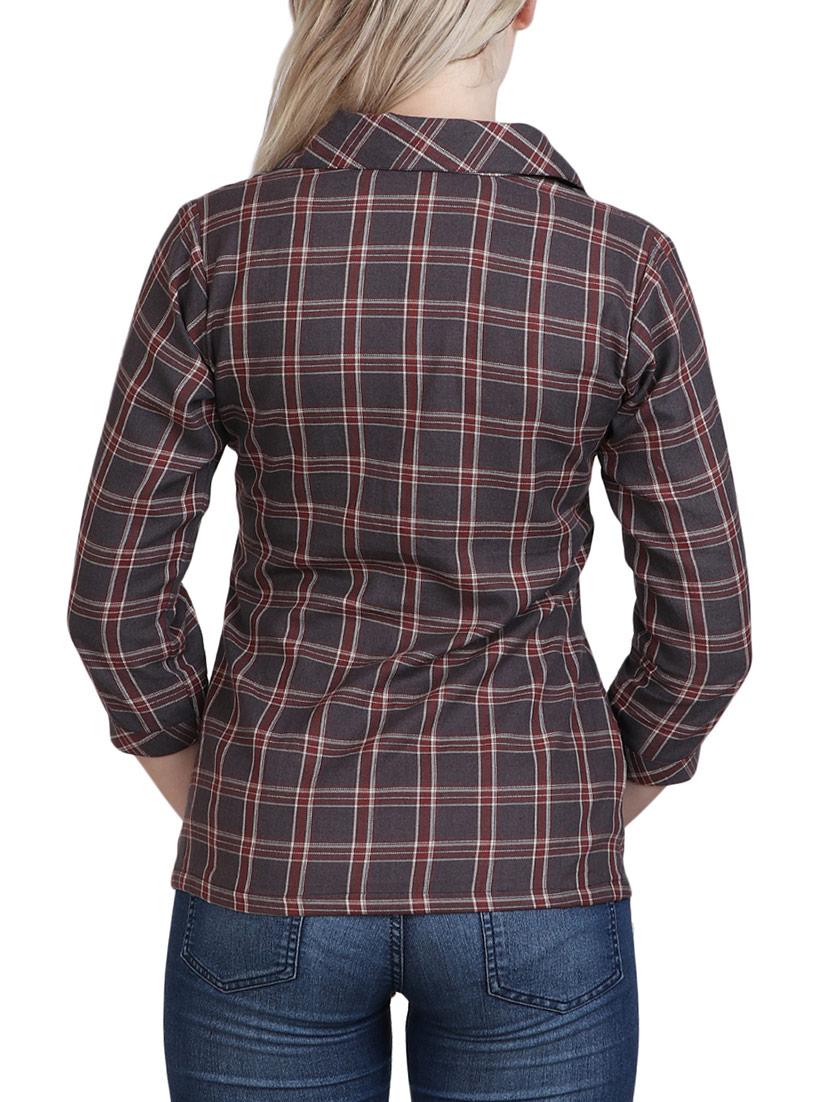 brown cotton regular shirt - 13073546 - Zoom Image - 3