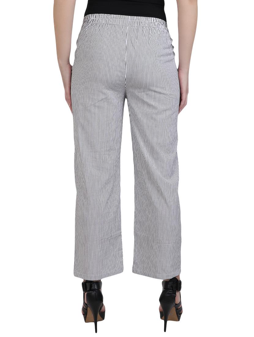grey cotton flat front trouser - 13073555 - Zoom Image - 3