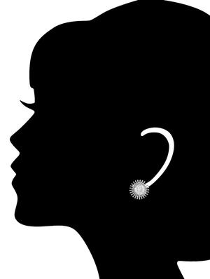 silver metal studs earrings - 13075841 - Standard Image - 3