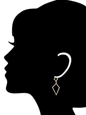gold metal drop earrings - 13075847 - Standard Image - 3