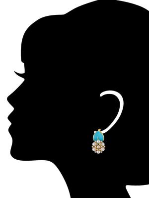 blue metal studs earrings - 13075853 - Standard Image - 3