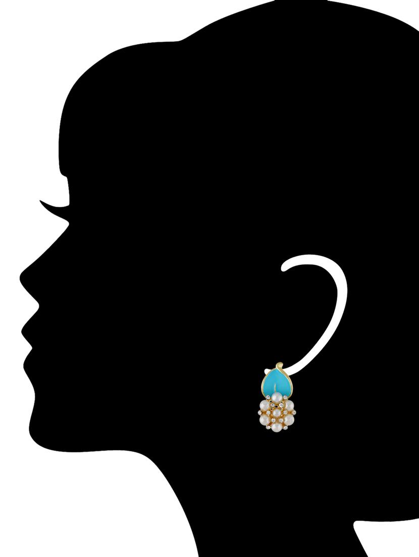 blue metal studs earrings - 13075853 - Zoom Image - 3