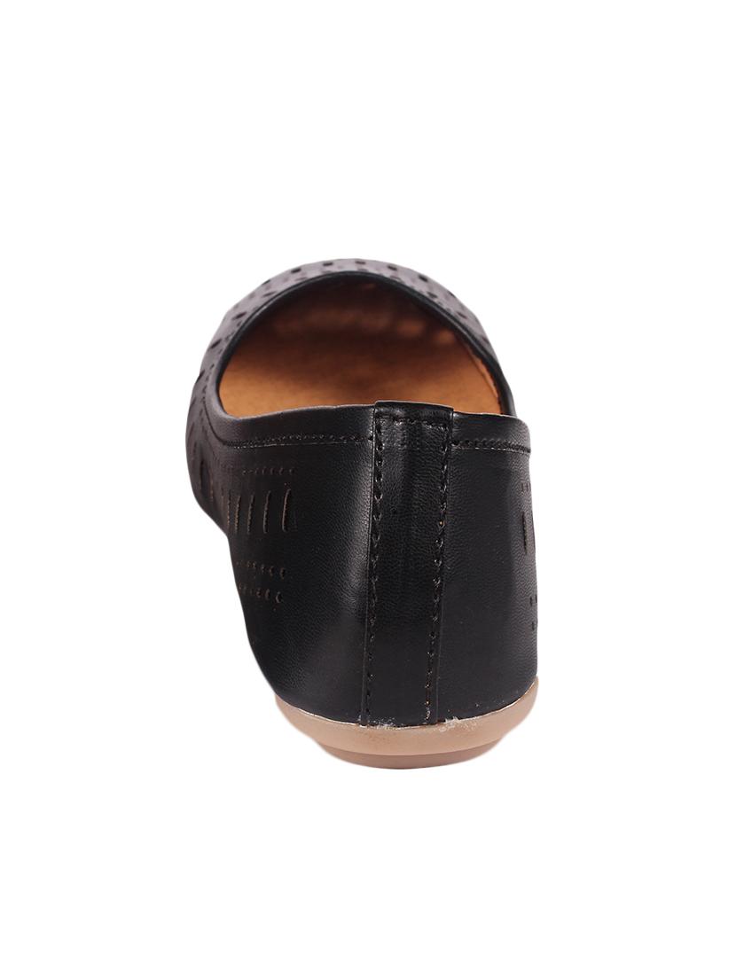 black faux leather slip on ballerina - 13085434 - Zoom Image - 3
