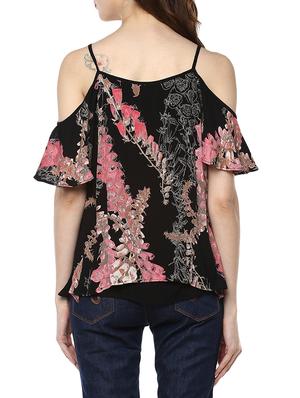 black printed rayon top - 13096680 - Standard Image - 3