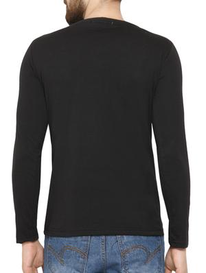 black cotton chest print tshirt - 13099971 - Standard Image - 3