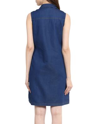 dark blue denim dress - 13112214 - Standard Image - 3