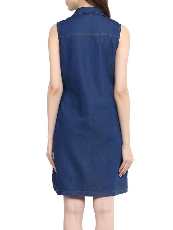 dark blue denim dress - 13112214 - Zoom Image - 3