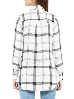 white checkered rayon regular shirt - 13112229 - Standard Image - 3