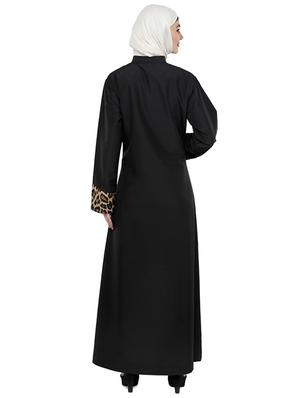 black animal print abaya - 13117409 - Standard Image - 3