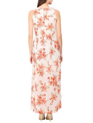 cream floral printed maxi dress - 13117631 - Standard Image - 3