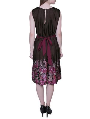 brown crepe dress - 13117652 - Standard Image - 3