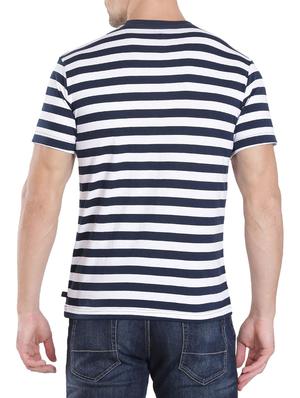 navy blue cotton striped t-shirt - 13120799 - Standard Image - 3