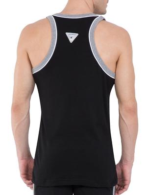 black & grey melange cotton vest - 13121473 - Standard Image - 3