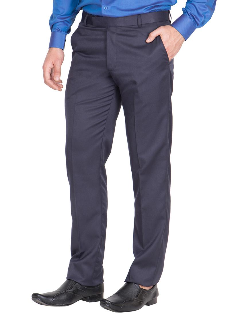 black grey rayon set of 2 flat front formal trouser - 13123171 - Zoom Image - 3