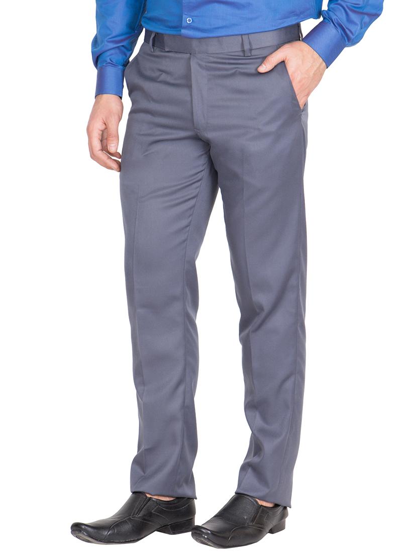 blue grey rayon set of 2 flat front formal trouser - 13123195 - Zoom Image - 6
