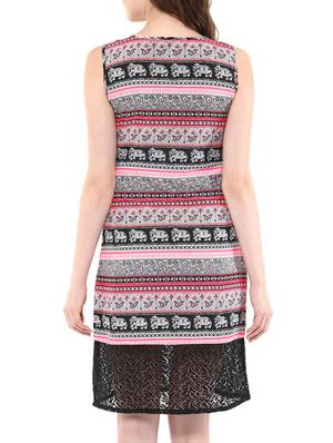 lace panel scoop neck dress - 13125883 - Standard Image - 3