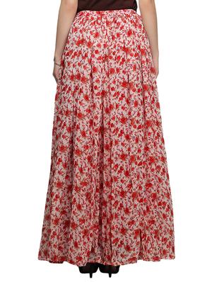 red georgette long skirts - 13127304 - Standard Image - 3