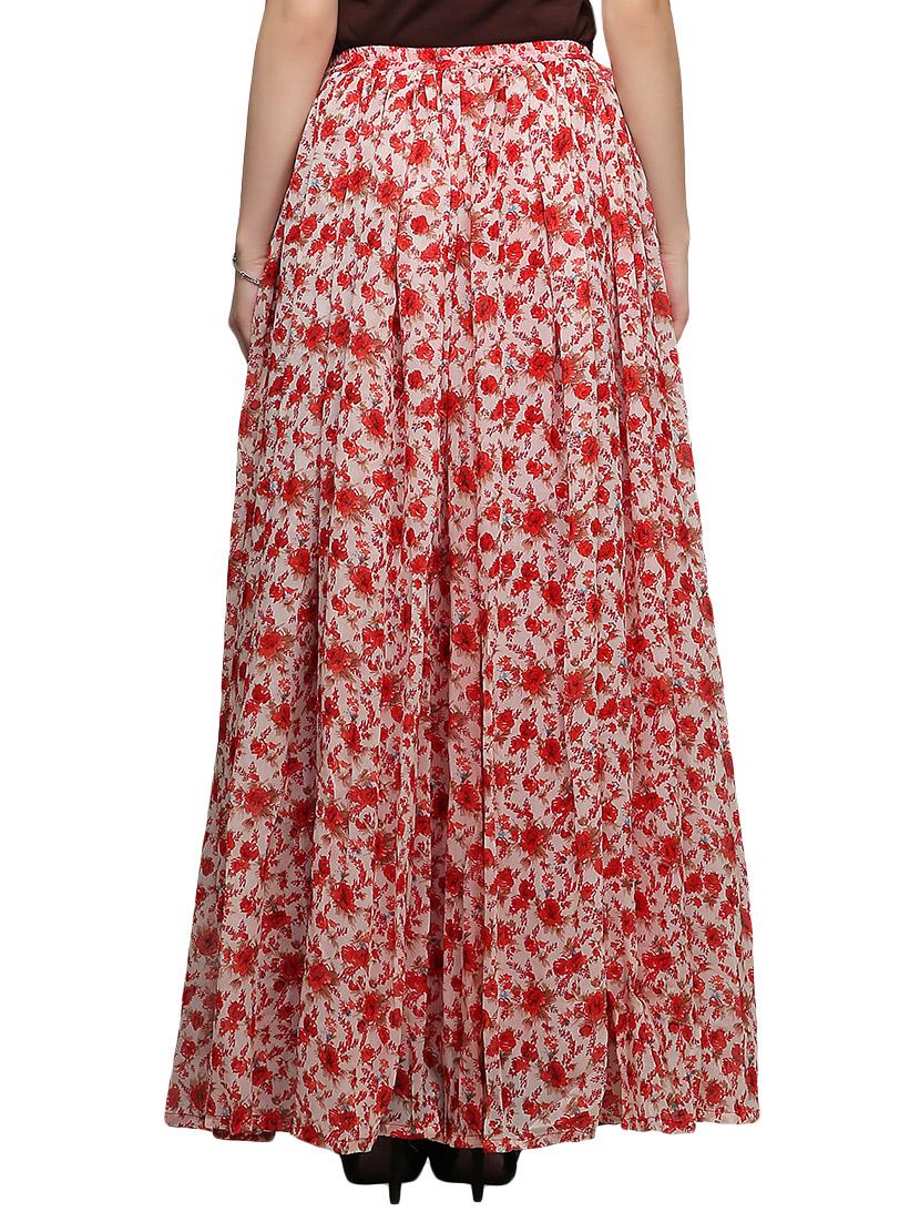 red georgette long skirts - 13127304 - Zoom Image - 3