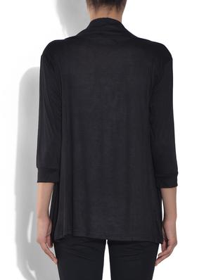 black viscose three quarter sleeve shrug - 1312800 - Standard Image - 3