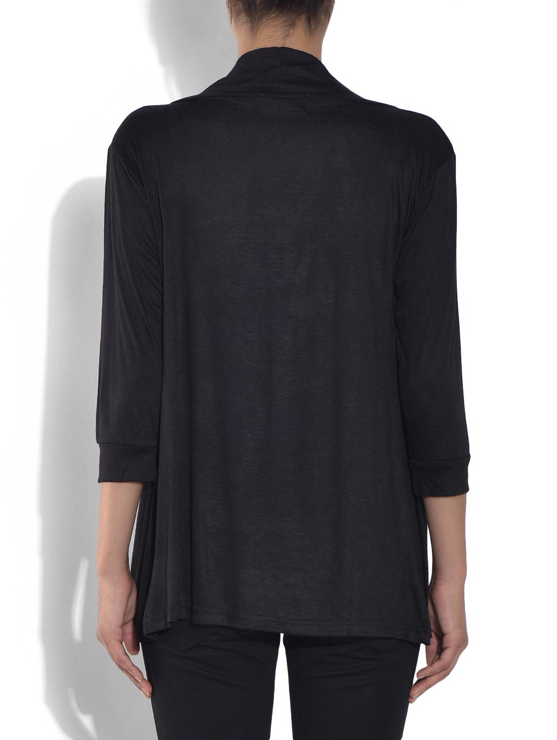 black viscose three quarter sleeve shrug - 1312800 - Zoom Image - 3