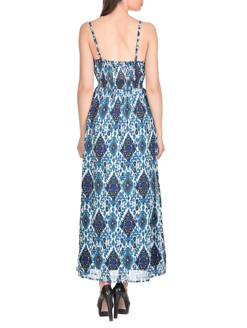 blue georgette maxi dress - 13128162 - Zoom Image - 3