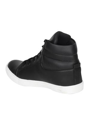 black leatherette lace up sneaker - 13131622 - Standard Image - 3