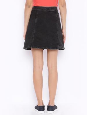 black cotton aline skirts - 13138322 - Standard Image - 3