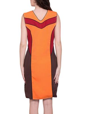 orange crepe dress - 13144570 - Standard Image - 3