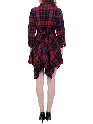 red checkered cotton dress - 13144576 - Standard Image - 3