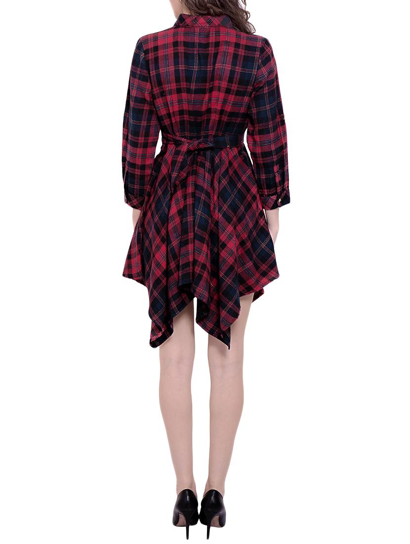 red checkered cotton dress - 13144576 - Zoom Image - 3