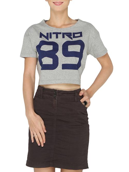 grey cotton crop top - 13158379 - Standard Image - 1