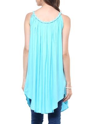 light blue solid rayon tunic - 13163480 - Standard Image - 3