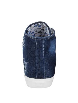 blue denim laceup sneakers - 13163701 - Standard Image - 3