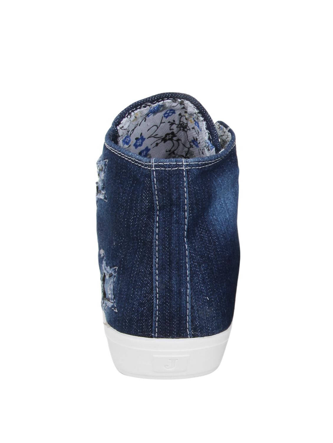 blue denim laceup sneakers - 13163701 - Zoom Image - 3