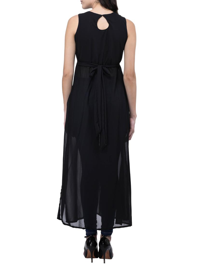 black georgette solid tunic - 13169890 - Zoom Image - 3