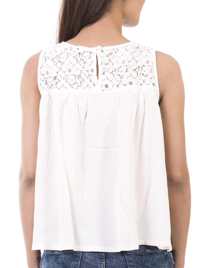 cream viscose regular top - 13170638 - Zoom Image - 3